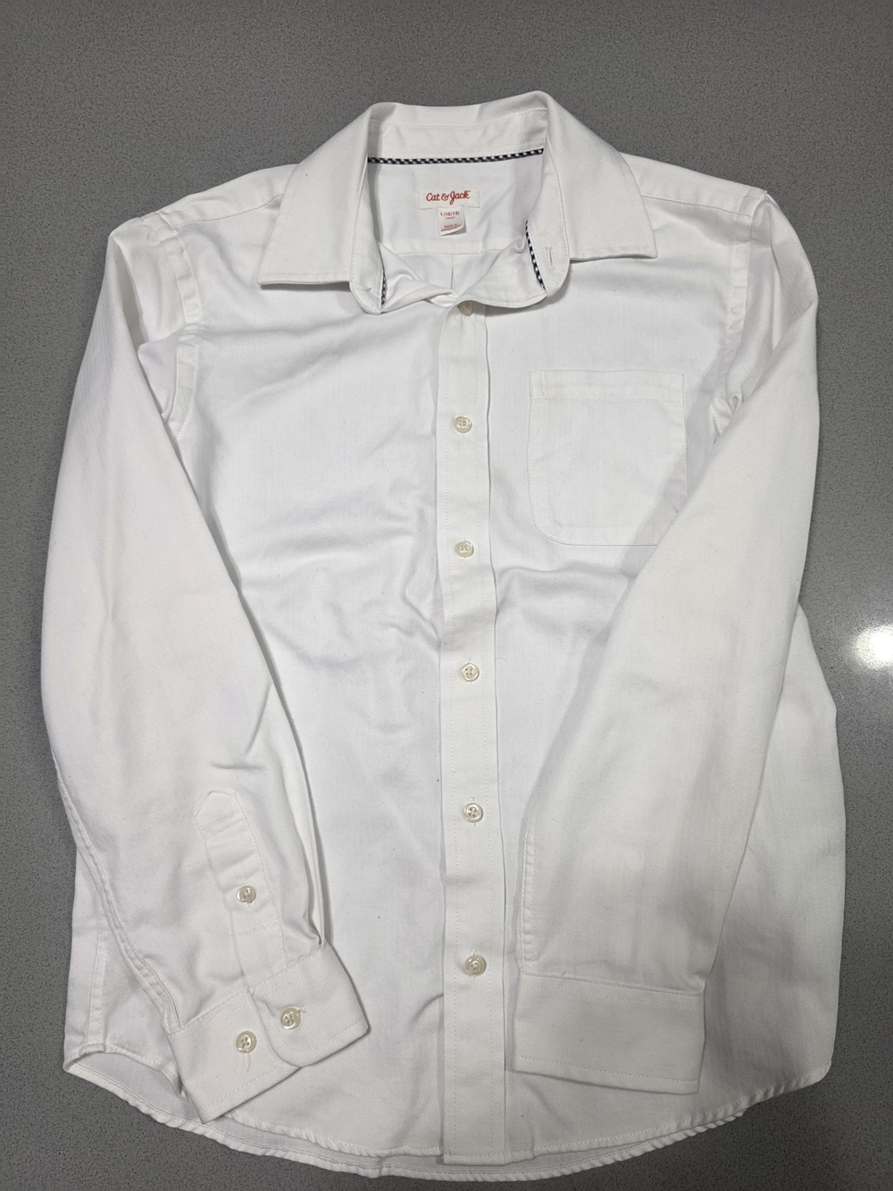 Cat & Jack White Men's Long-Sleeve Button Shirt